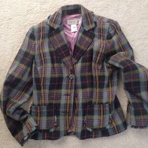 Susan Bristol Multicolor Plaid Blazer